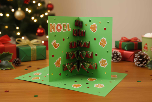3D Christmas Tree Card - 1 - Handmade Christmas Card Activities - 10doigts.com - Handmade Christmas Card Activities - 10doigts.fr