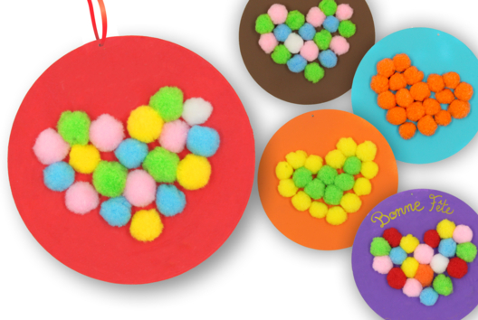 cartas de pompones - Manualidades día de la madre - 10doigts.fr