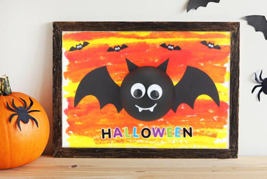 Bat Wall Art - 1 - Halloween Crafts - 10doigts.com - Halloween Crafts - 10doigts.fr