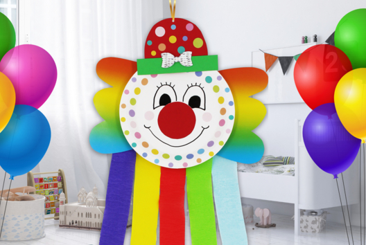 Rainbow Clown - 1 - Carnival, Mardi Gras Crafts - 10doigts.com - Carnival, Mardi Gras Crafts - 10doigts.fr