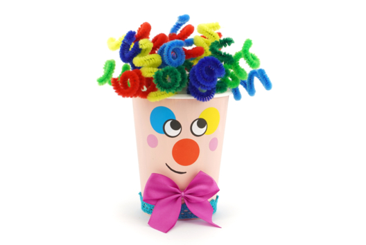 Make a Clown with a Cup and Pipe Cleaners - 2 - Carnival, Mardi Gras Crafts - 10doigts.com - Carnival, Mardi Gras Crafts - 10doigts.fr - 2