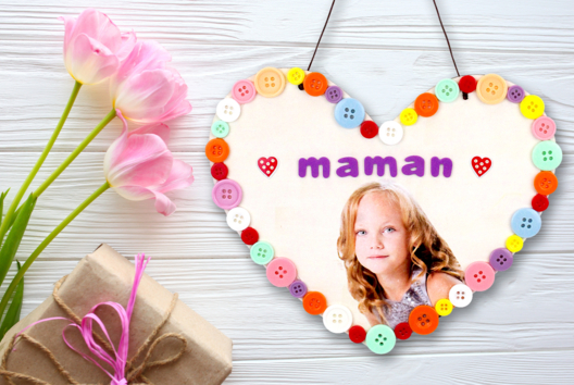 corazones botones día de la madre actividad niño regalo - Manualidades día de la madre - 10doigts.fr