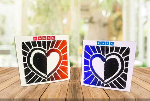 corazones linogravura - Actividades manuales de pintura: creaciones para todas las edades y todos los deseos - 10doigts.fr