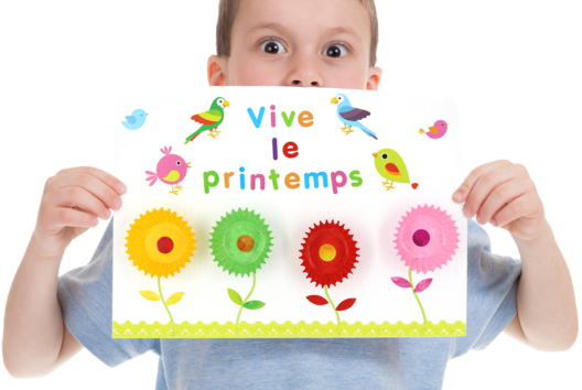 collage gomets niños primavera - Actividades manuales Primavera - 10doigts.fr