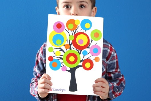 collage kandinsky árbol niños arte - Actividades manuales de collage y plegado para todas las edades - 10doigts.fr