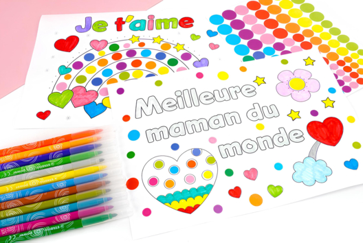 dibujo para colorear gratis imprimir día de la madre - Manualidades día de la madre - 10doigts.fr