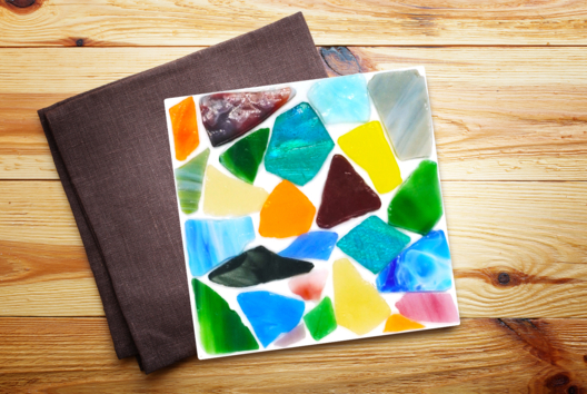 Polished Glass Mosaic Trivet - 2 - Mosaic Crafts - 10doigts.com - Mosaic Crafts - 10doigts.fr - 2