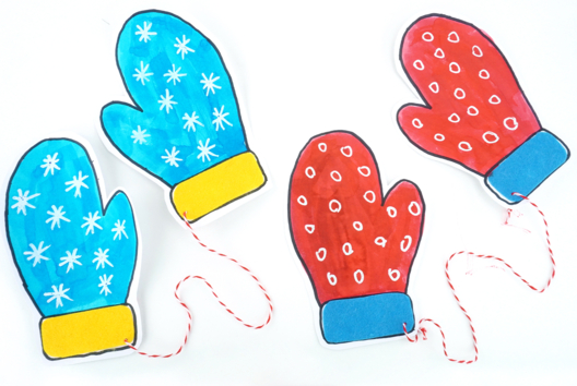 Mittens drawing gum and drawing ink - 4 - Kids Crafts Winter - 10doigts.com - Kids Crafts Winter - 10doigts.fr - 2
