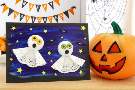 The Little Flying Ghosts - 1 - Halloween Crafts - 10doigts.com - Halloween Crafts - 10doigts.fr