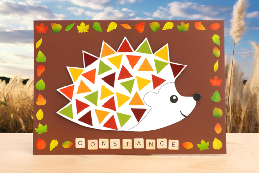 Hedgehog Sticker Canvas - 1 - Autumn Crafts - 10doigts.com - Autumn Crafts - 10doigts.fr