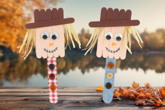 Scarecrow with Wooden Sticks - 3 - Kids Crafts Activities - 10doigts.com - Handicrafts Activities - 10doigts.fr - 2