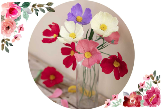 flores cosmos - Actividades manuales flores: creaciones en torno a la naturaleza y las estaciones - 10doigts.fr - 2