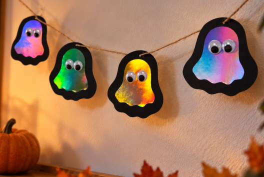 Guirnalda de Halloween con fantasmas - Manualidades para Halloween - 10doigts.fr