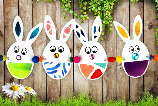 guirnalda con conejos de Pascua - Actividades manuales DIY Pascua - 10doigts.fr