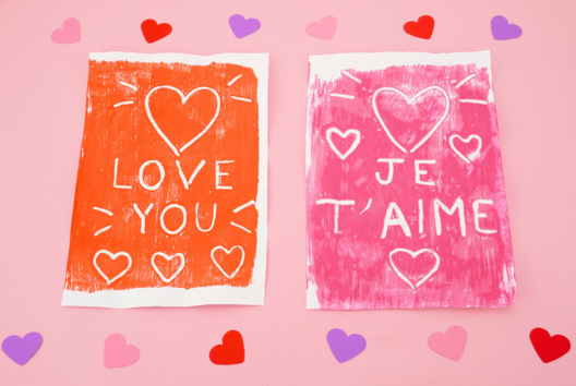 easy paint printing valentine child - Valentine's Day Crafts - 10doigts.fr