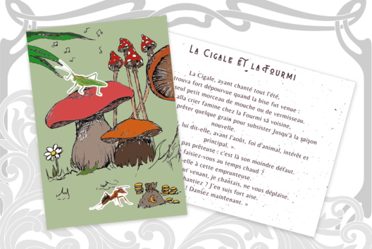 La cigarra y la hormiga - Actividades manuales de tarjetas: nuestras ideas creativas para los niños - 10doigts.fr