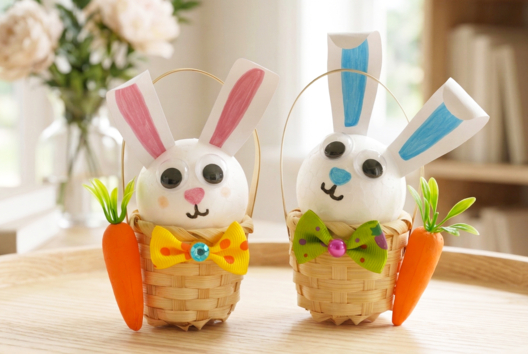 easter-bunny-in-a-basket - DIY Easter Crafts - 10doigts.fr