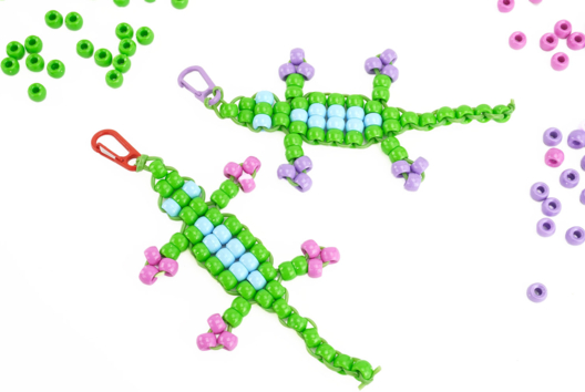 Lagarto de cuentas pony beads - Manualidades para fabricar tus llaveros - 10doigts.fr
