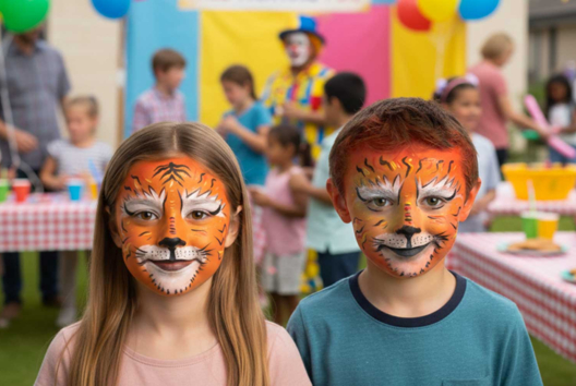 maquillaje tigre niña y niño - Actividades manuales de maquillaje para disfrazarse y hacer fiesta - 10doigts.fr