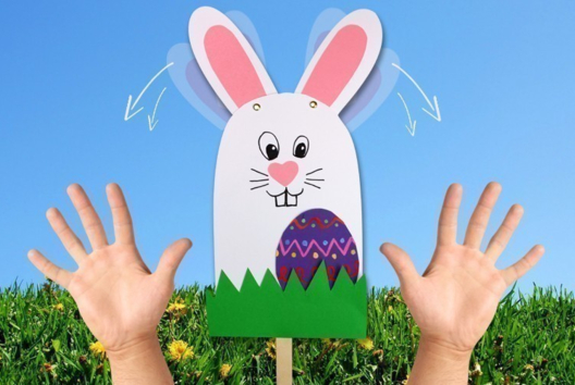 Bunny Puppet - 1 - DIY Easter Crafts - 10doigts.com - DIY Easter Crafts - 10doigts.fr