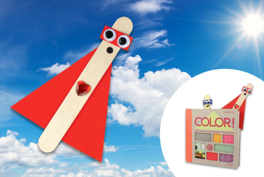 Superhero Bookmark - 1 - Funny Characters Craft Activities: Inventing Faces and Stories - 10doigts.com - Funny Characters Craft Activities: Inventing Faces and Stories - 10doigts.fr