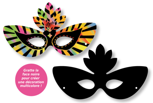 Venetian Wolf Scratch Paper - 1 - Carnival, Mardi Gras Crafts - 10doigts.com - Carnival, Mardi Gras Crafts - 10doigts.fr - 2