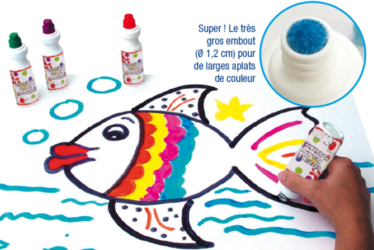 Maxi rotuladores - Actividades manuales de dibujo: tutoriales adaptados desde la más tierna edad - 10doigts.fr