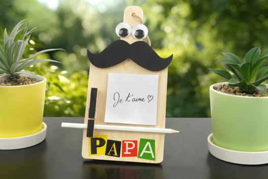 mémo moustache cadeau fête des pères - Father's Day Crafts - 10doigts.fr