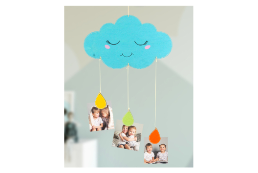 Cloud Photo Holder Mobile - 1 - Handicrafts for Making Mobiles and Dreamcatchers - 10doigts.com - Handicrafts for Making Mobiles and Dreamcatchers - 10doigts.fr