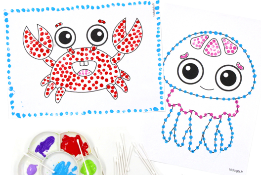 Cotton Swab Painting - 4 - Craft Activities Painting: Creations for All Ages and All Desires - 10doigts.com - Craft Activities Painting: Creations for All Ages and All Desires - 10doigts.fr - 2