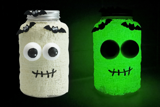 Glow-in-the-Dark Mummy - 1 - Halloween Crafts - 10doigts.com - Halloween Crafts - 10doigts.fr