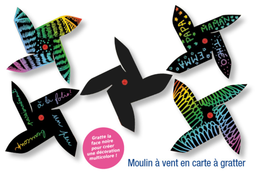 Scratch card windmill - Rainbow Crafts: Creative Tutorials for All Ages - 10doigts.fr - 2