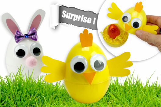 Easter Surprise Eggs: Chick and Bunny - 1 - DIY Easter Crafts - 10doigts.com - DIY Easter Crafts - 10doigts.fr