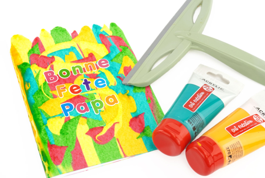 pintura a la rasqueta tarjeta - Manualidades día del padre - 10doigts.fr - 2