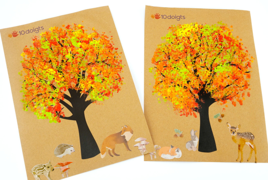 Cotton Swab Painting - Autumn Tree - 4 - Autumn Crafts - 10doigts.com - Autumn Crafts - 10doigts.fr - 2