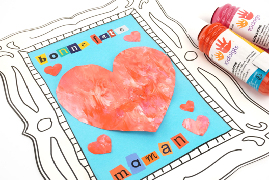 peinture propre coeur - Manualidades día de la madre - 10doigts.fr