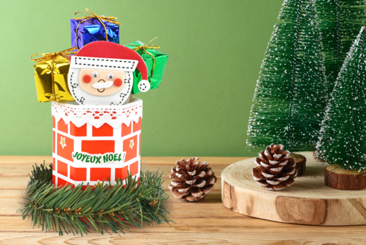 papá noel chimenea DIY niños - Actividades manuales de Navidad - 10doigts.fr