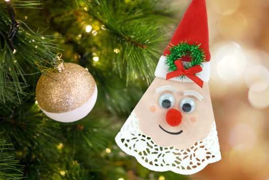 Paper Lace Santa - 1 - Christmas Crafts - 10doigts.com - Christmas Crafts - 10doigts.fr