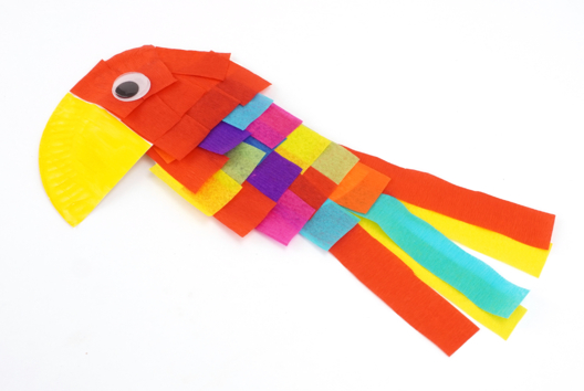 loro papel crepé DIY niños - Actividades manuales animales: nuestras ideas creativas para los niños - 10doigts.fr - 2