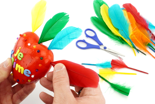 pico de pluma corazón mamá - Manualidades día de la madre - 10doigts.fr - 2