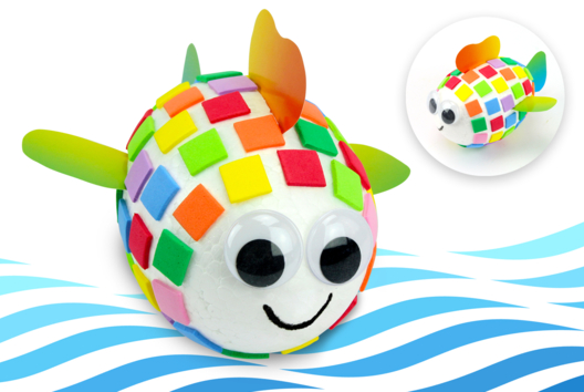 pez arco iris manualidad niños fácil - Actividades manuales de mosaicos - 10doigts.fr