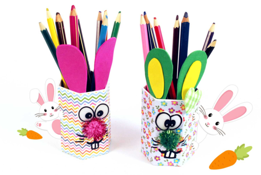 Bunny Pencil Holder - 1 - DIY Easter Crafts - 10doigts.com - DIY Easter Crafts - 10doigts.fr