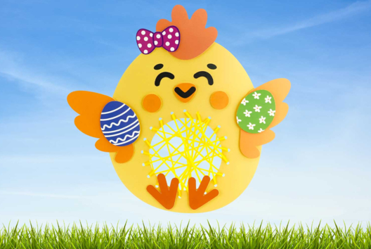 Chick in String Art - 3 - Kids Crafts Activities - 10doigts.com - Handicrafts Activities - 10doigts.fr