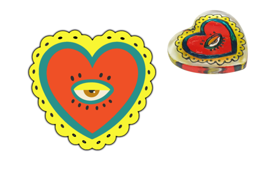 Glass Painting - Heart Paperweight - 2 - Mother's Day Crafts - 10doigts.com - Mother's Day Crafts - 10doigts.fr - 2