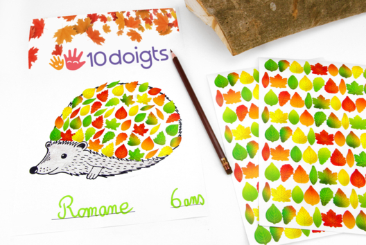 Printable hedgehog + stickers - 1 - Autumn Crafts - 10doigts.com - Autumn Crafts - 10doigts.fr