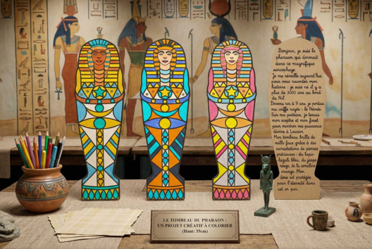 projet sarcophage à colorier - Drawing Crafts: Tutorials Suitable from a Young Age - 10doigts.fr
