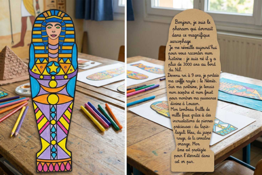 redaction sarcophage - Drawing Crafts: Tutorials Suitable from a Young Age - 10doigts.fr - 2