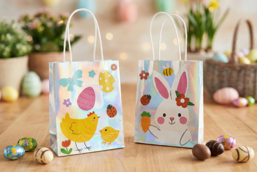 Sac de Pâques holographique - 1 - 10doigts.com - DIY Easter Crafts - 10doigts.fr