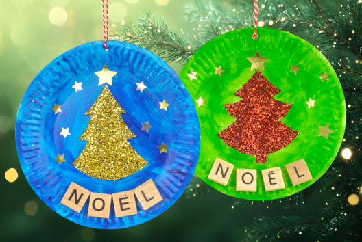 Glitter Christmas Tree on a Paper Plate - 1 - Christmas Craft Activities - 10doigts.com - Christmas Craft Activities - 10doigts.fr