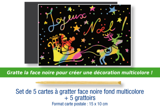 Set of 5 Scratch Cards with Black Surface and Multicolored Background + 5 Scrapers - 1 - Rainbow Crafts: Creative Tutorials for All Ages - 10doigts.com - Rainbow Crafts: Creative Tutorials for All Ages - 10doigts.fr - 2